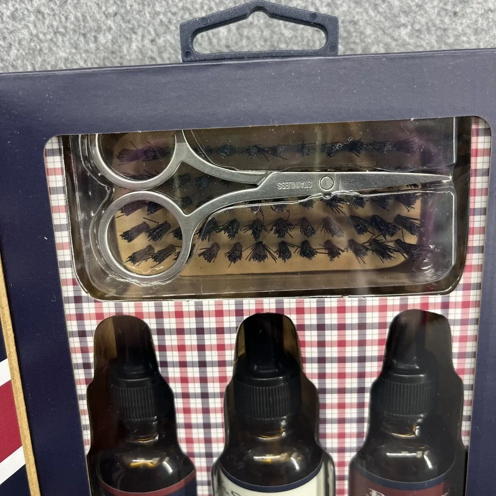 Ben Sherman Beard Oil Pro-Growth professional grooming brush‎ scissors 5 pc set